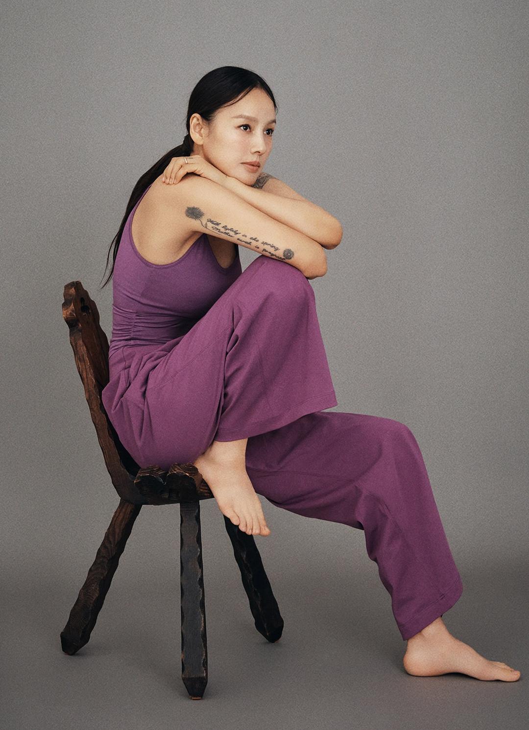 Fortune straight pants_Sunset Purple