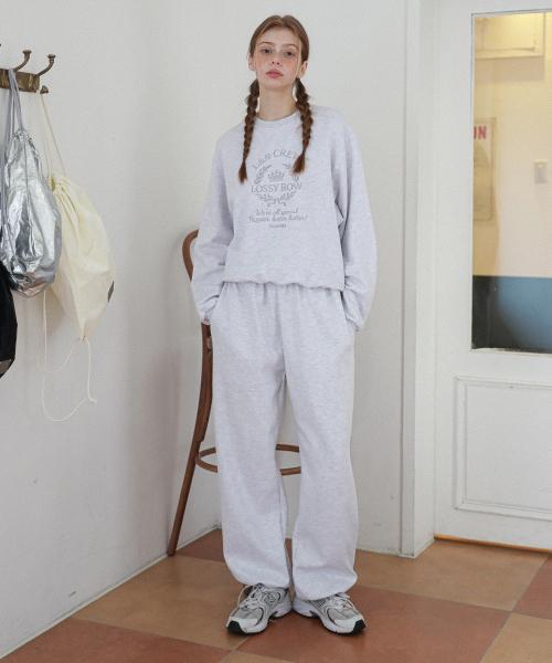 Cotton String Sweatpants  White Merange