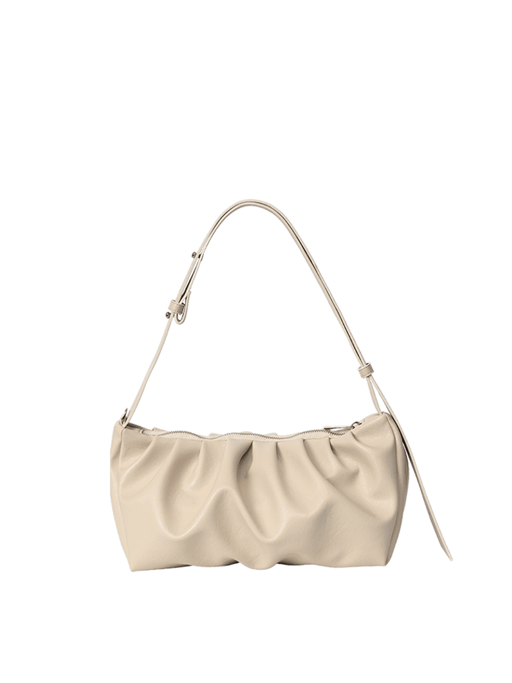 레더 셔링 숄더 앤 크로스 백 아이보리