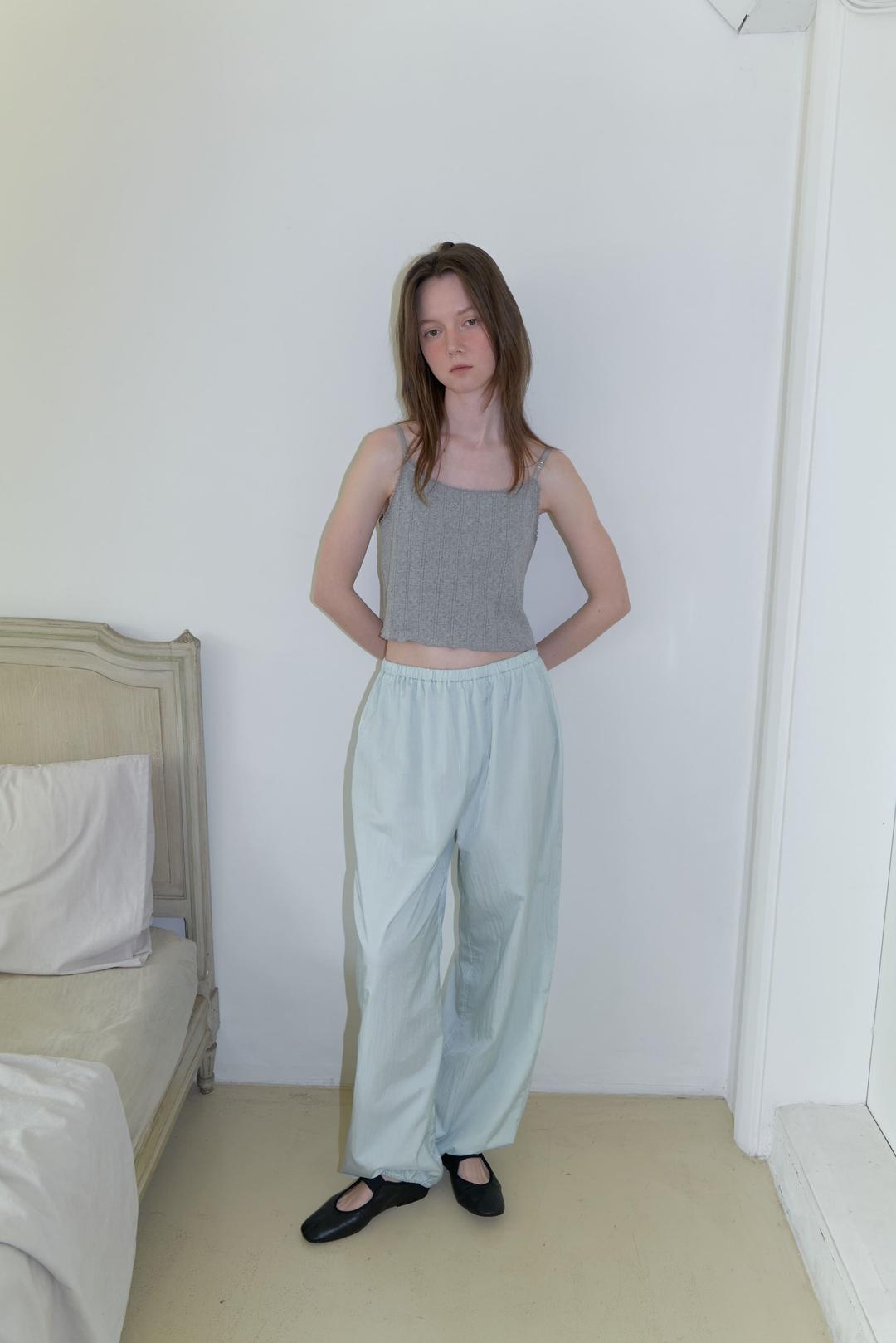 Low rise banding pants - Mint
