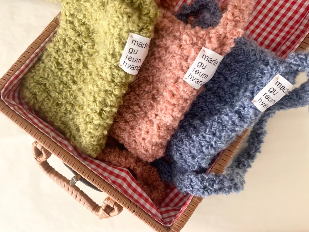 구름향 핸드메이드 플러피백 크로스백 뜨개크로스백