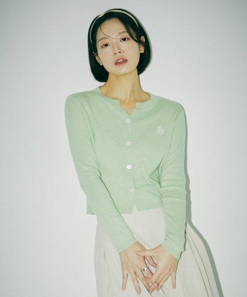 (W)소프트 슬릿 가디건-라이트그린