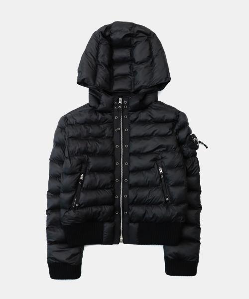 바이퍼31-2 후드 숏 푸퍼 - 블랙