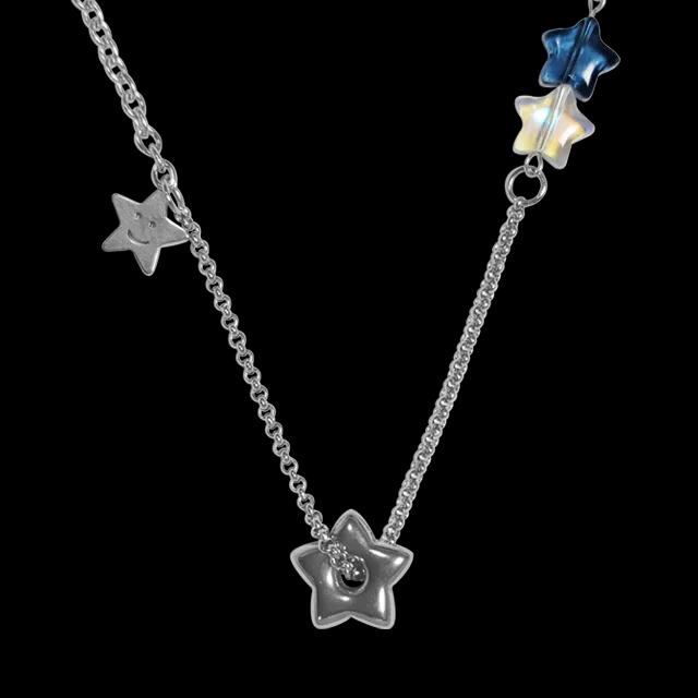 ⭐Four Star Unique Unbalance Necklace⭐ / 포 스타 유니크 언발 목걸이 자체제작 데일리 써지컬 체인 기념일 생일선물