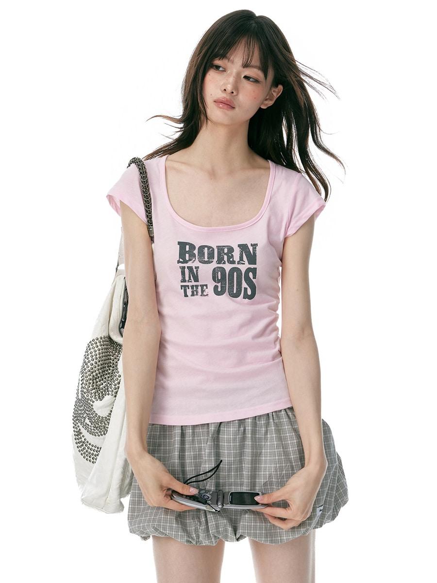 JIKOO Smoothie U-neck Lettering T-shirt (4color)