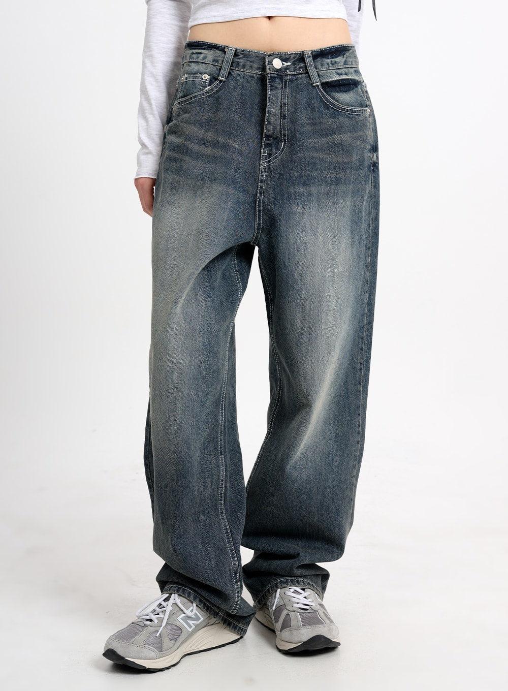Low Waist Baggy Jeans CM415 - Dark blue / S