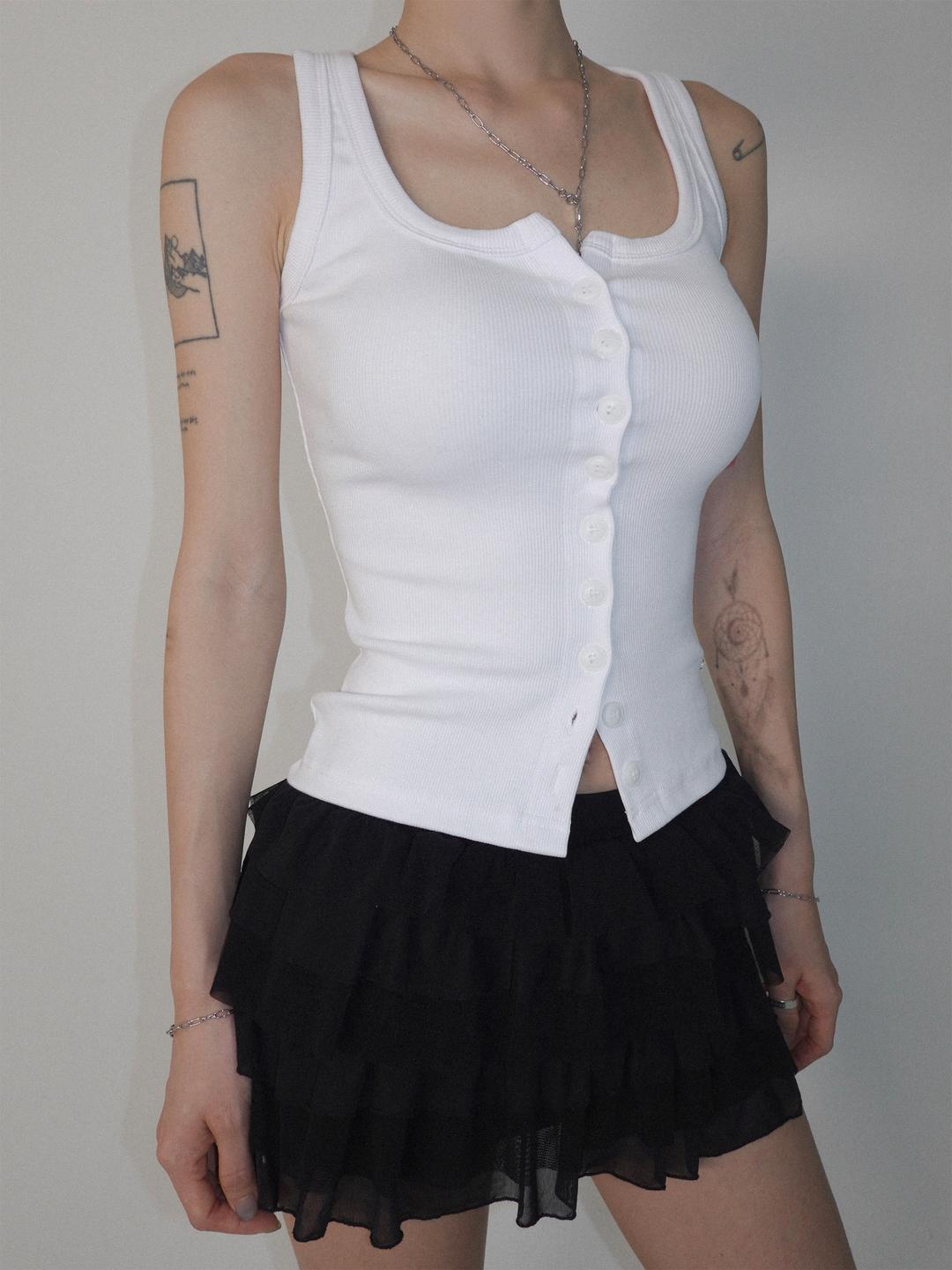 Button Sleeveless Top