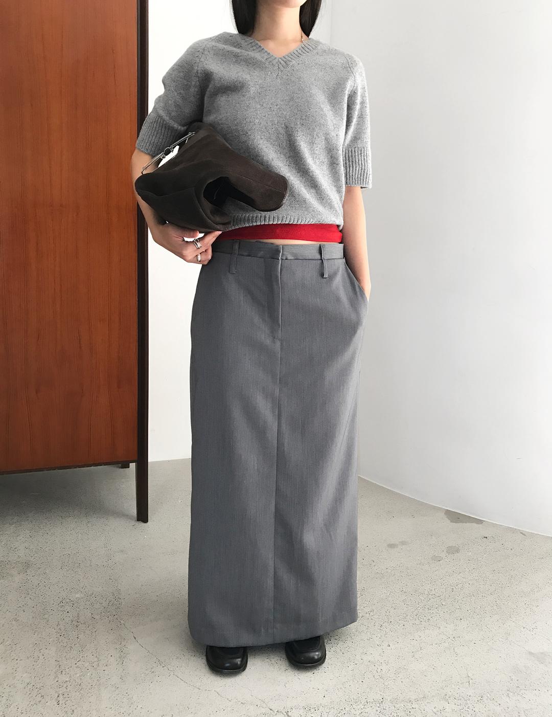 ETEM LINE MAXI SKIRT, MODERN GREY (2C)