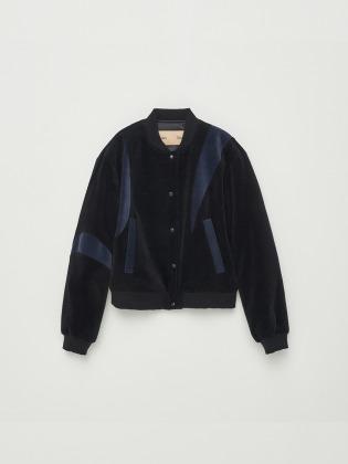 CORDUROY BASEBALL JUMPER IN BLACK