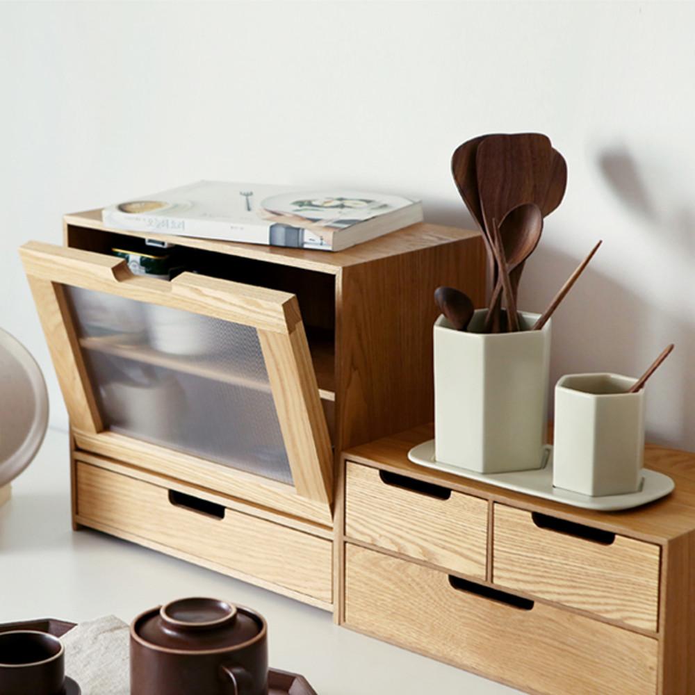 우드 주방 수납박스 수납장 2컬러 / 서랍장 2단 3단