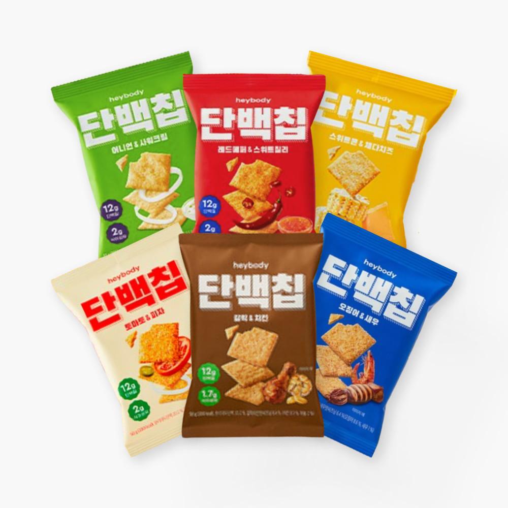 헤이바디 단백칩 50g x 10개, 6종 택1 (스위트콘체다치즈 토마토피자 갈릭치킨 오징어새우 레드페퍼스위트칠리 어니언사워크림)