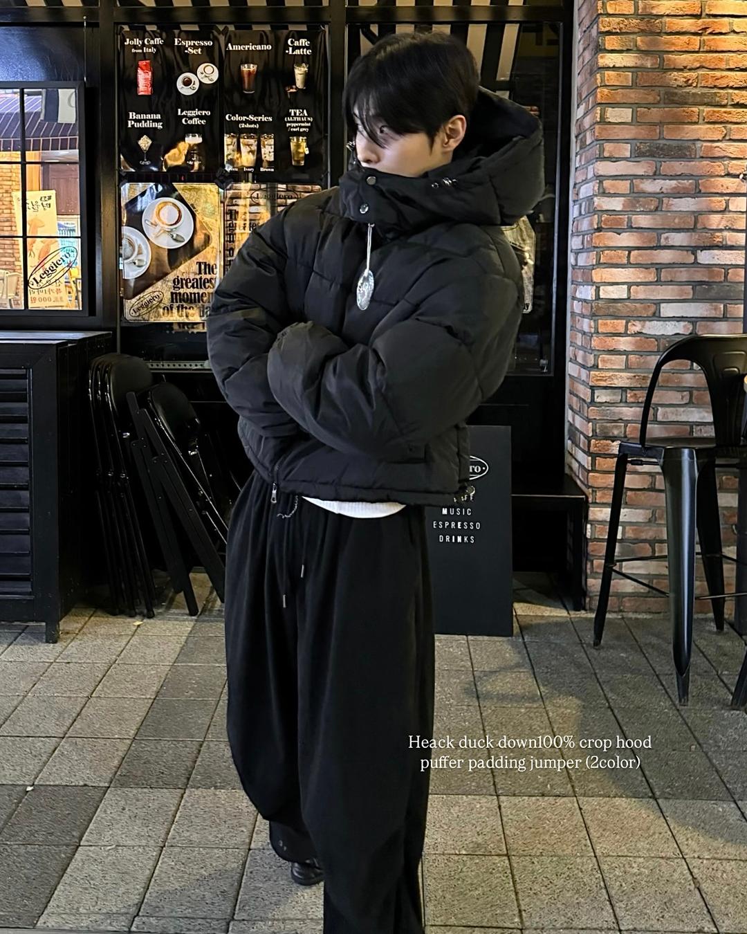 Dek 오리털 후드 크롭 패딩