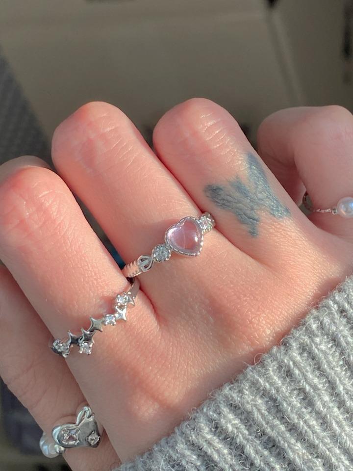 peach heart ring