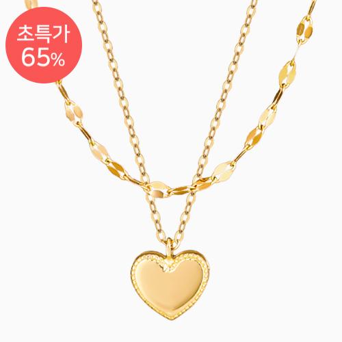 [오늘도착]14K 18K 벨라쁘띠하트 두줄체인 목걸이