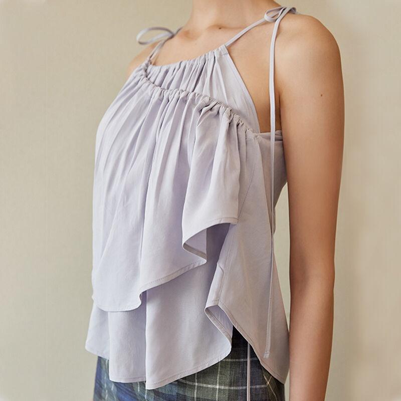 CHICHI 모달 뱀부 셔링탑_파스텔블루