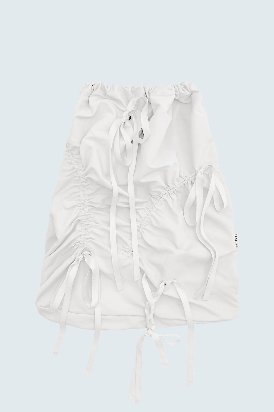 LIGHT SHIRRING GYM SACK WHITE