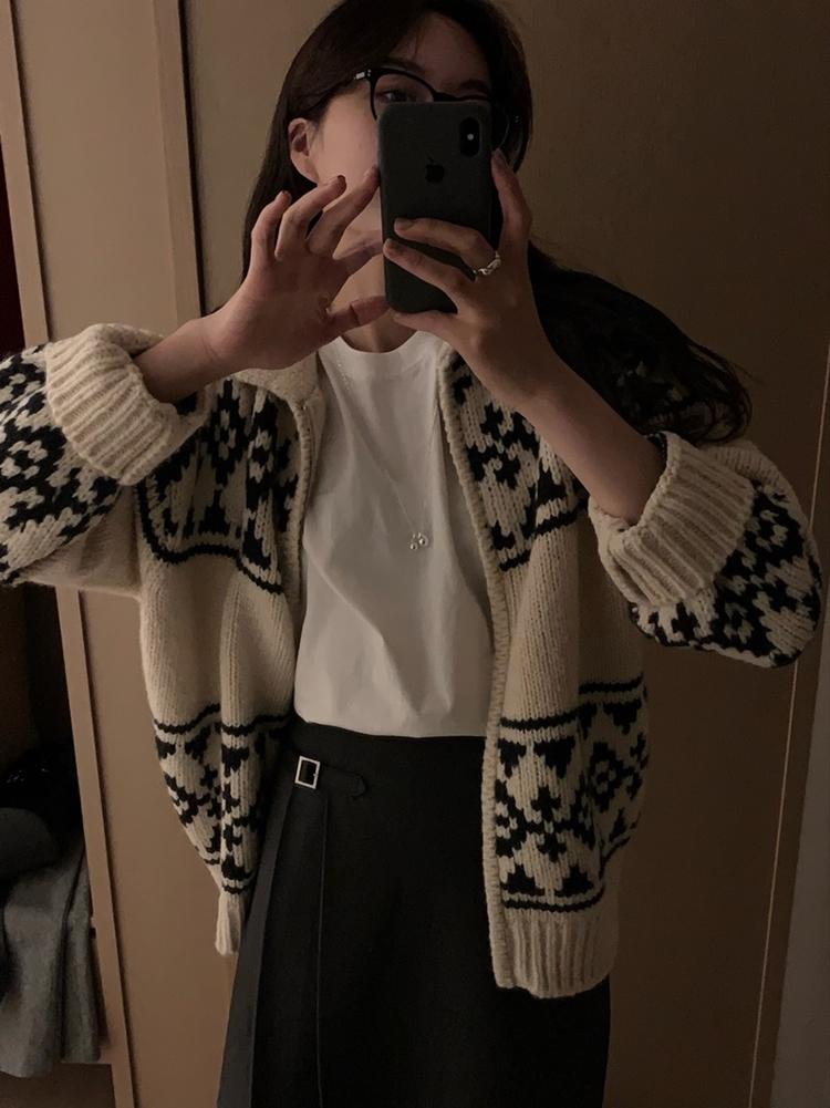 [클마로] 리틀 빈티지 울 알파카 집업 니트