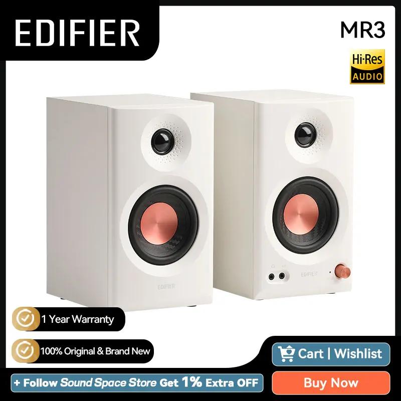 에디파이어 MR3 2.0 모니터 스피커 시스템, 고해상도 오디오, 블루투스 V5.4 밸런스드 TRS RCA AUX 입력, 앱 EQ 룸 보상 설정