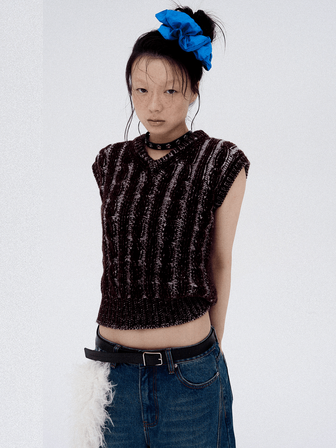 Wool v-neck vintage vest