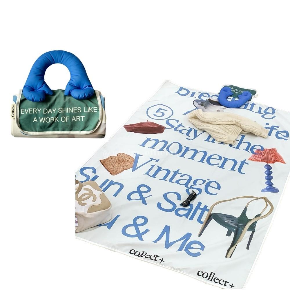 고심 레터링 방수 돗자리 피크닉 매트 접이식 가방형 2color