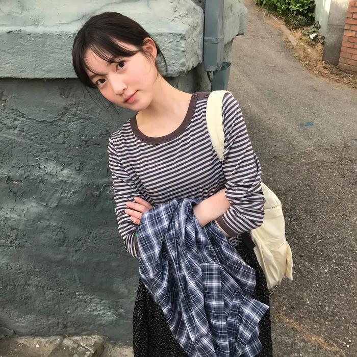 [이진화 착용] 319. Shoulder Snap T _ Brown
