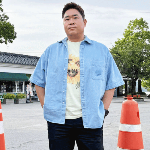 ★문세윤,유민상님 협찬★ WBS 데님 반팔 셔츠 청 남방