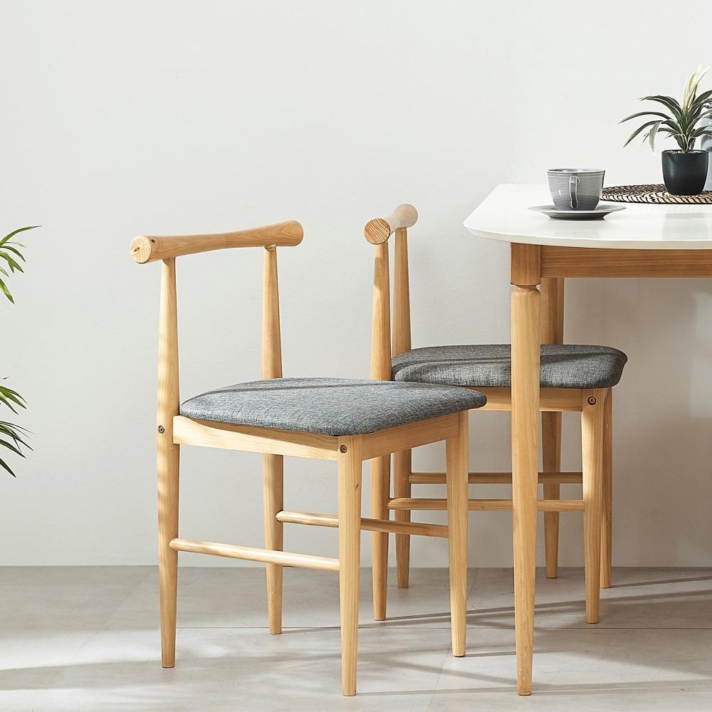 헤즈로 에덴 내추럴 패브릭 식탁의자 원목 카페 체어