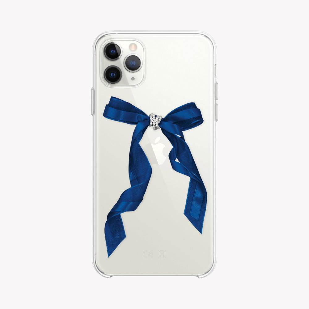 Pearl Ribbon 블루 젤하드 리본케이스 아이폰케이스 주문제작 폰케이스