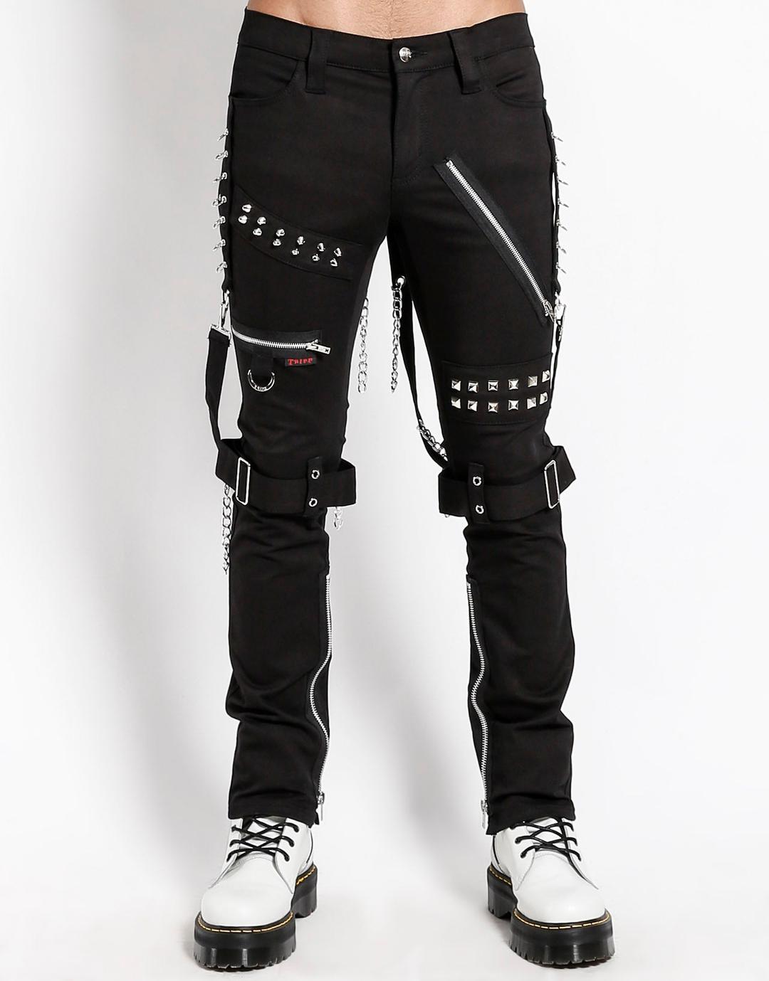STUDDED BONDAGE PANT - 26 / BLACK