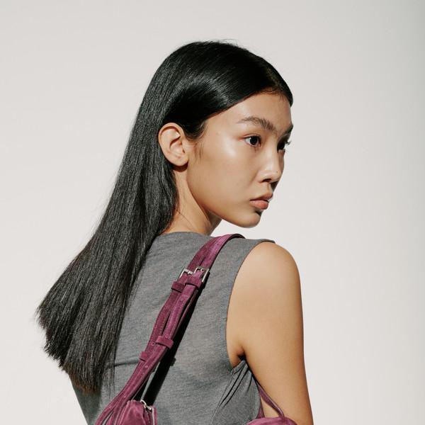 MELT SUEDE SHOULDER , PURPLE