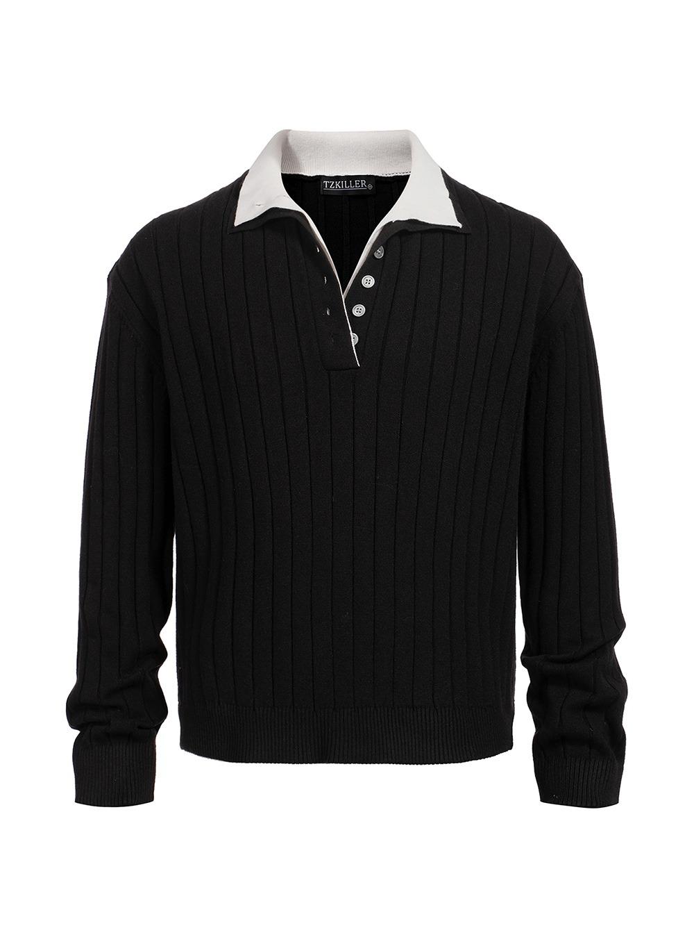[TZ Killer] Double Neckline Two-Way Knit Pullover