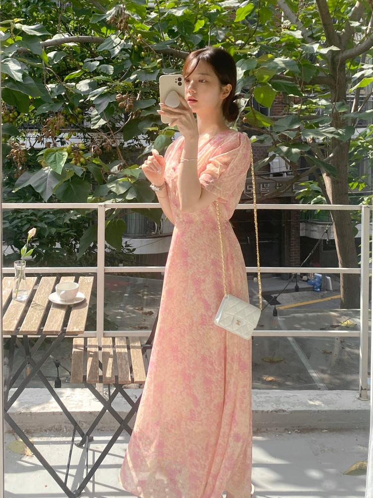 워터리 쉬폰 원피스 2color