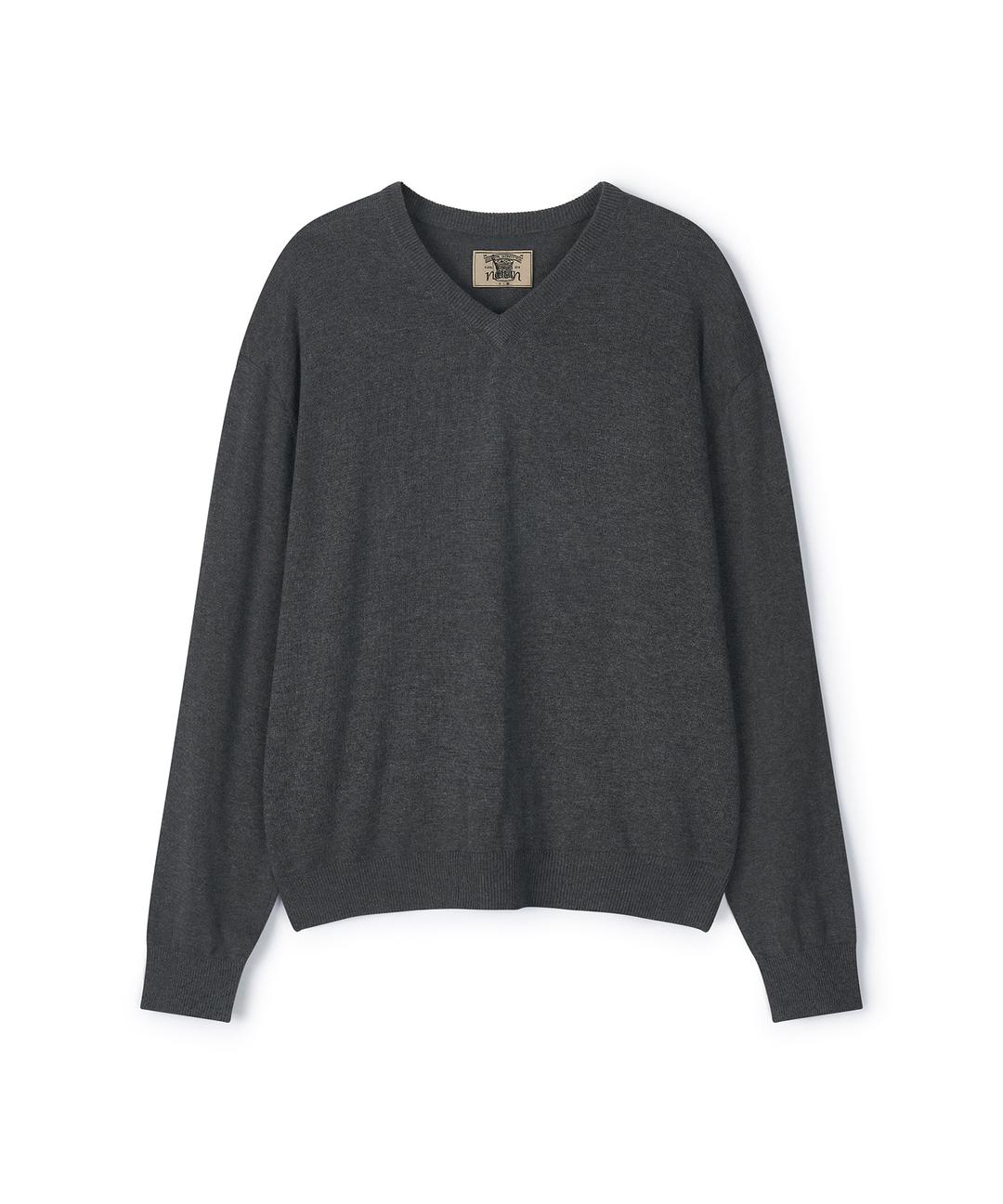 [26S/S] crop V neck knit (charcoal)_4월2일 예약배송