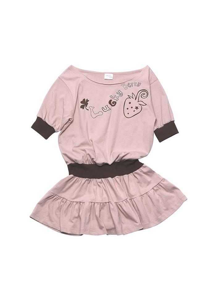 SLOUCHY TIERED MINI DRESS PALE PINK