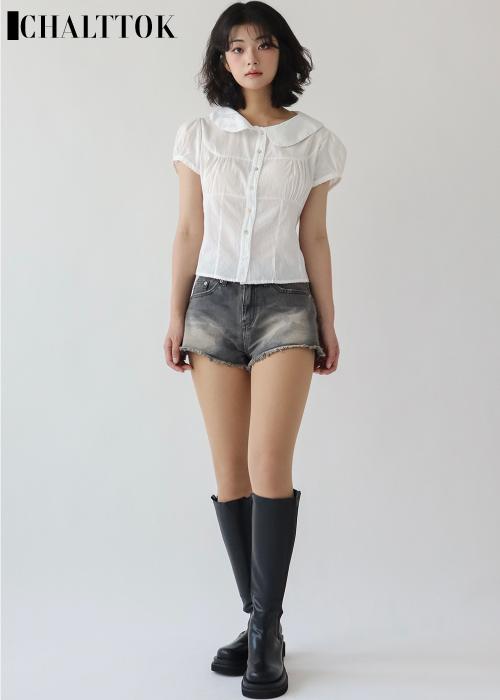 찰떡 OOTJ 빈티지 은은한 그레이 카모 숏팬츠