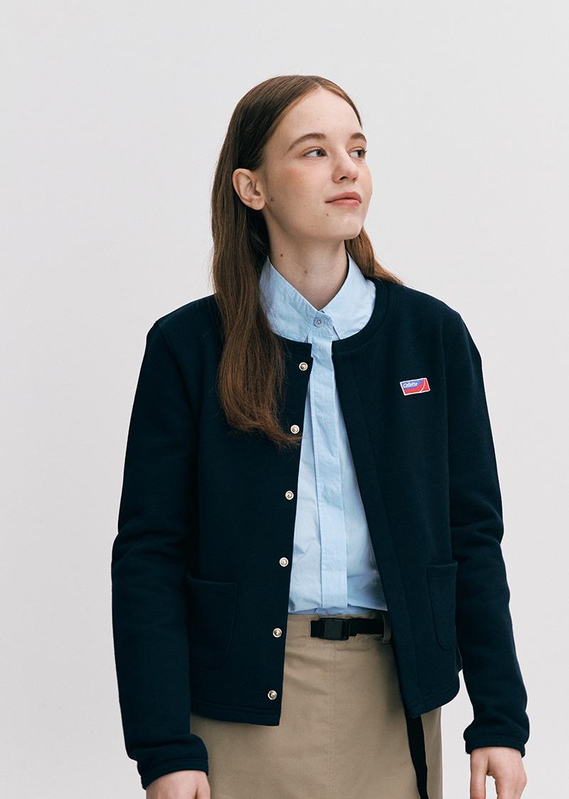 Logo Sweat Cardigan [Navy]