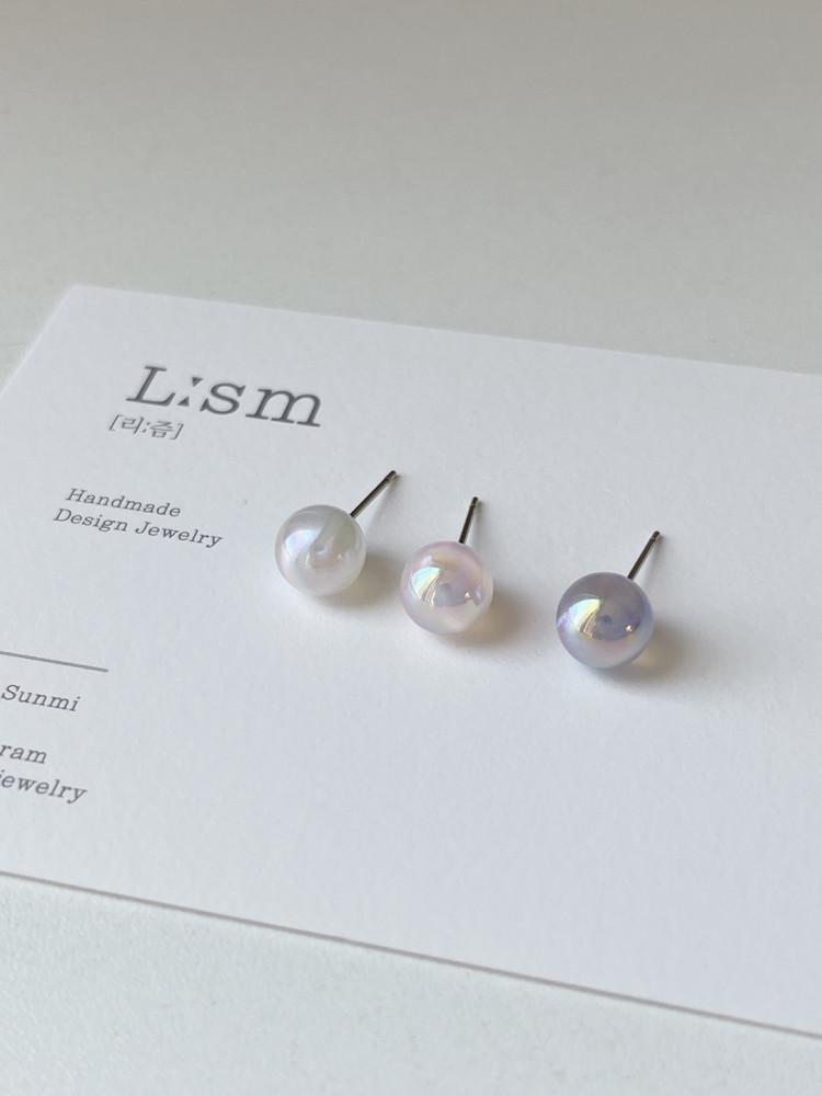 [1+1] 호마이카 오로라 컬러 진주 귀걸이