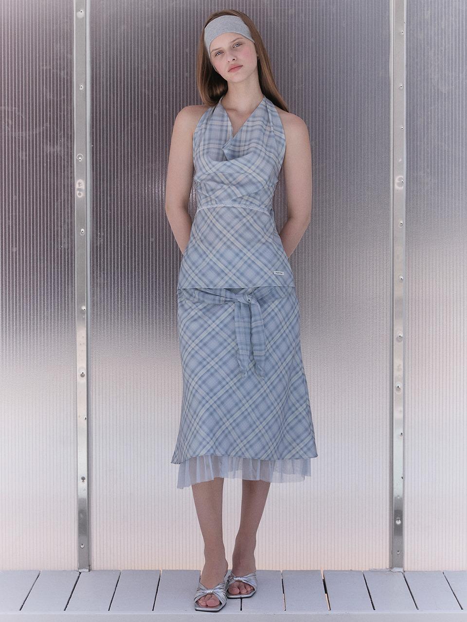 RIBBON DETAIL MERMAID SKIRT (LIGHT BLUE)