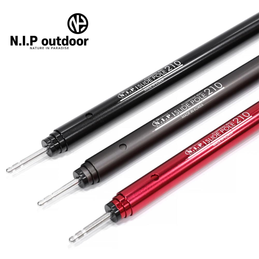 N.I.P 슬라이드 폴대 210 1줄 / AL6061 듀랄루민 슬라이딩 타프폴대 가변 높이조절 폴 : 캠핑멀티샵