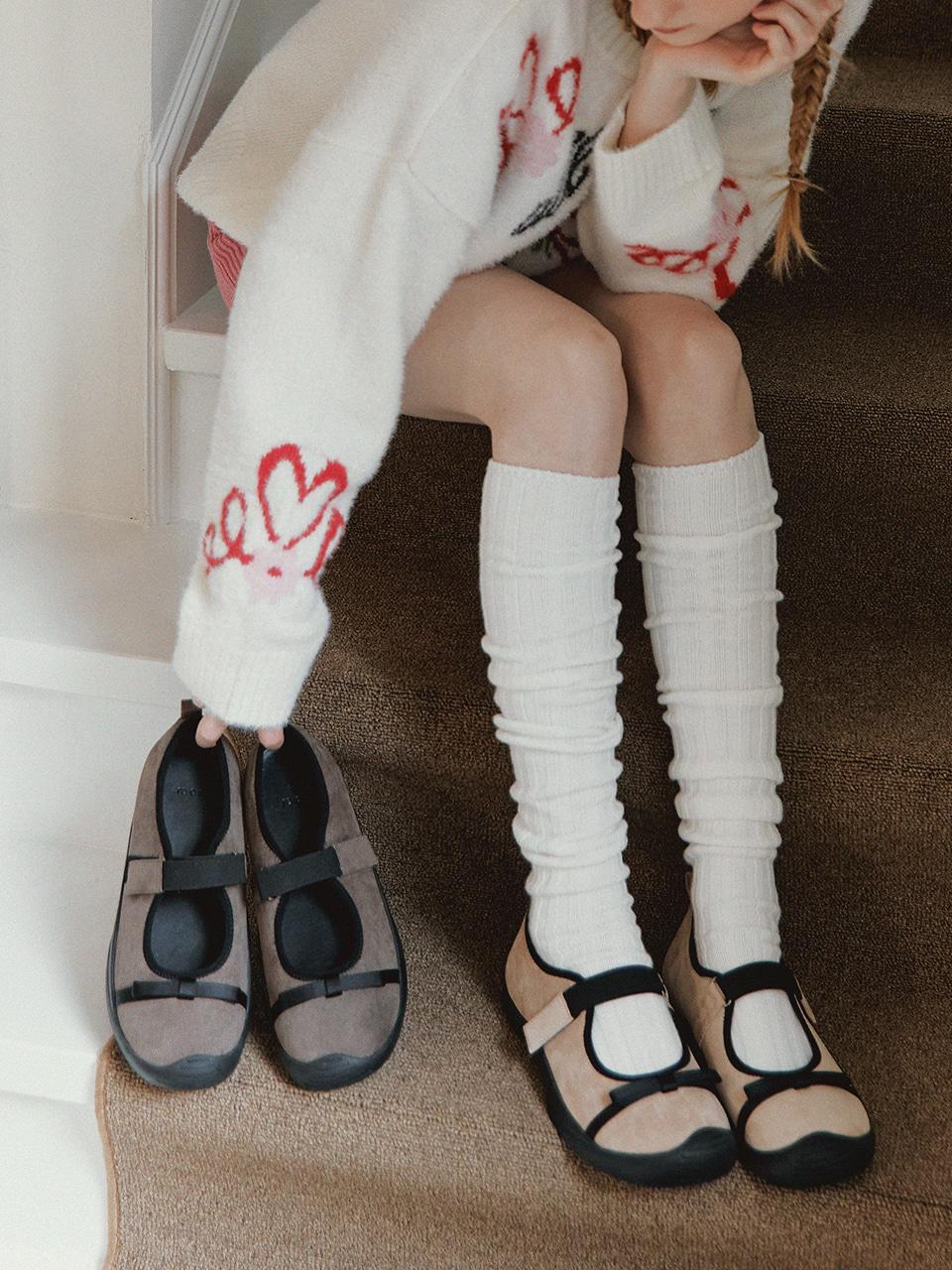 [W컨셉 단독] r531_매그 리본 벨크로 콤비 스니커즈_2color