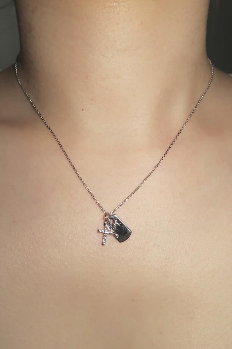 821웹서비스 cross tag necklace