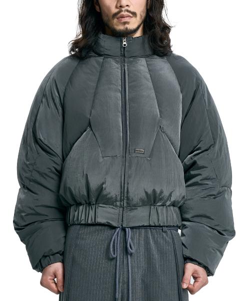 Paneled Down Short Jacket [GREY]