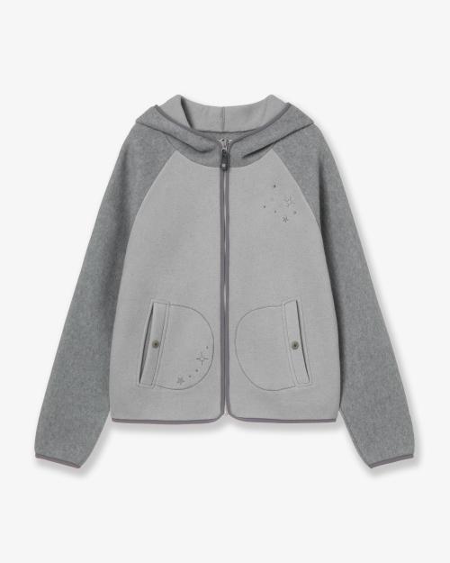 STELLA FLEECE ZIP UP HOODIE [GREY]