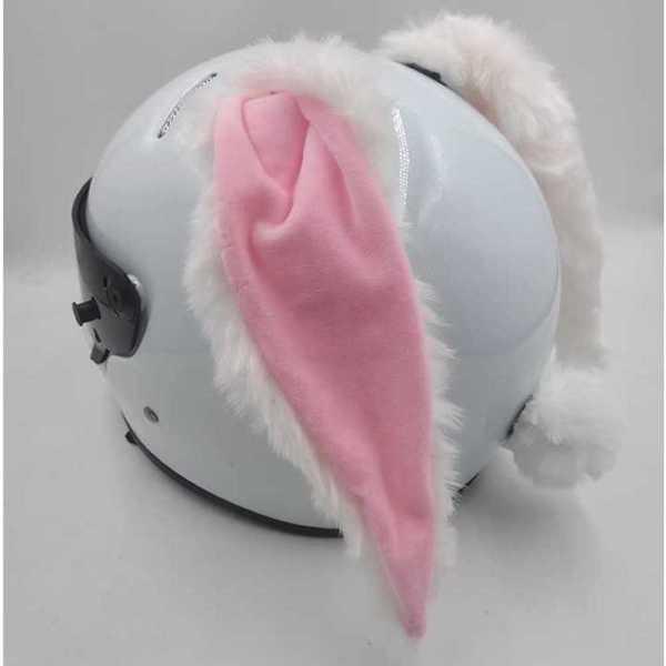 토끼헬멧 토끼귀 통기성 오토바이 고양이 배달 장식