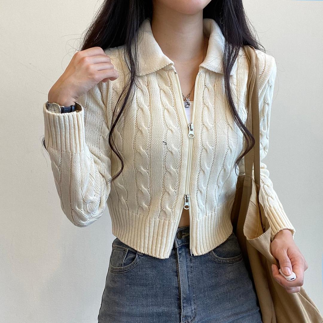 [ 데일리/가을준비!] 클로즈,꽈베기 투웨이 카라 니트 집업 [6color]