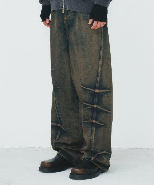 PINCH WIND DENIM PANTS BROWN