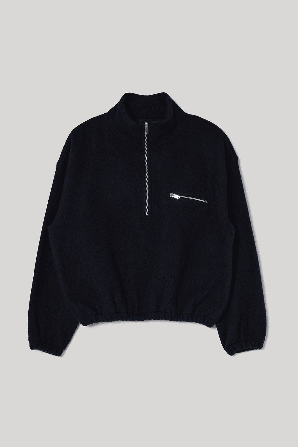 Wool haif zip-up (Navy)