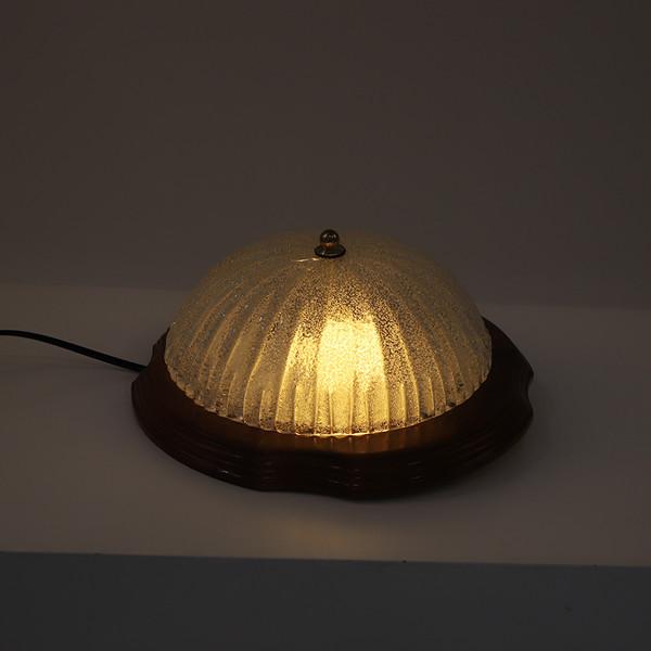 thick wood & glass ceiling Lamp