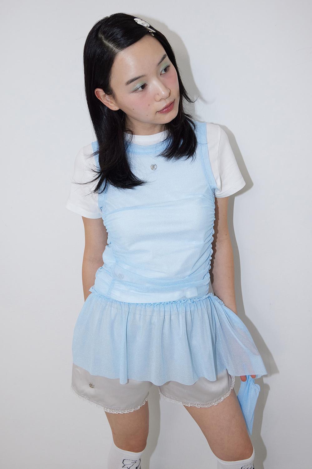 Mesh Princess Line Drop Dress_SKY BLUE