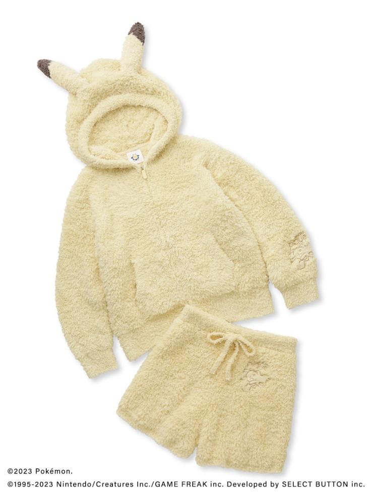 【포켓몬슬립】젤라또 피카츄 후드 집업&숏 팬츠 세트